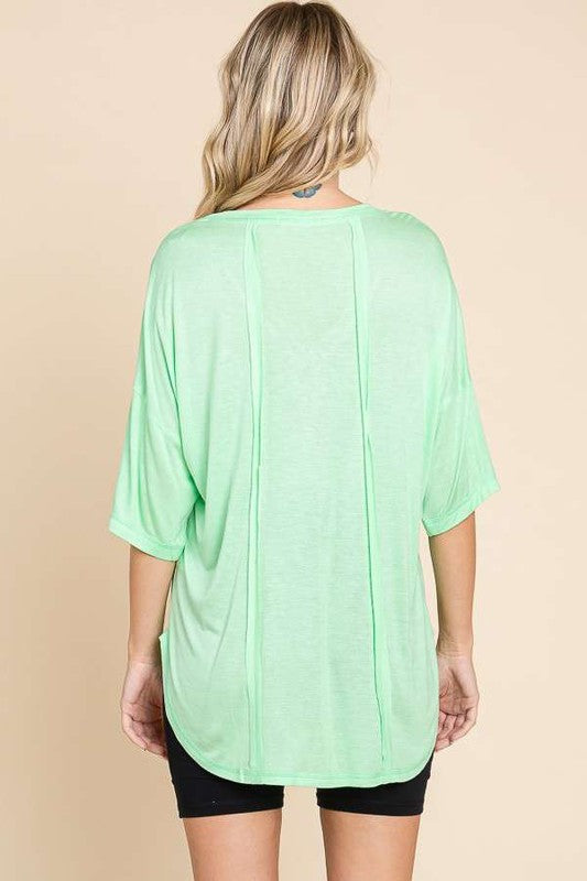 Exposed Seam Button Detail MINT