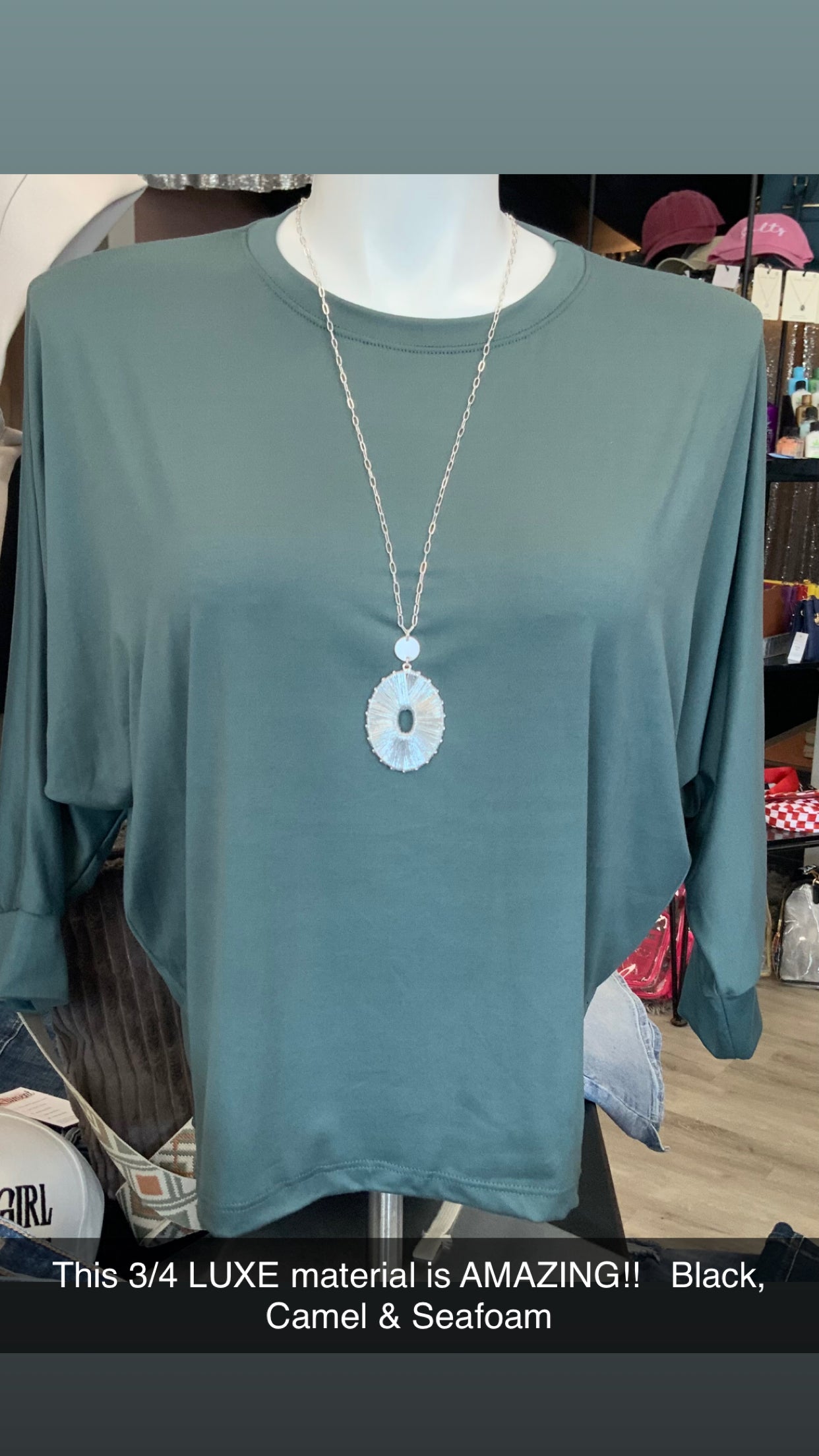3/4 Luxe Dolman SEAFOAM