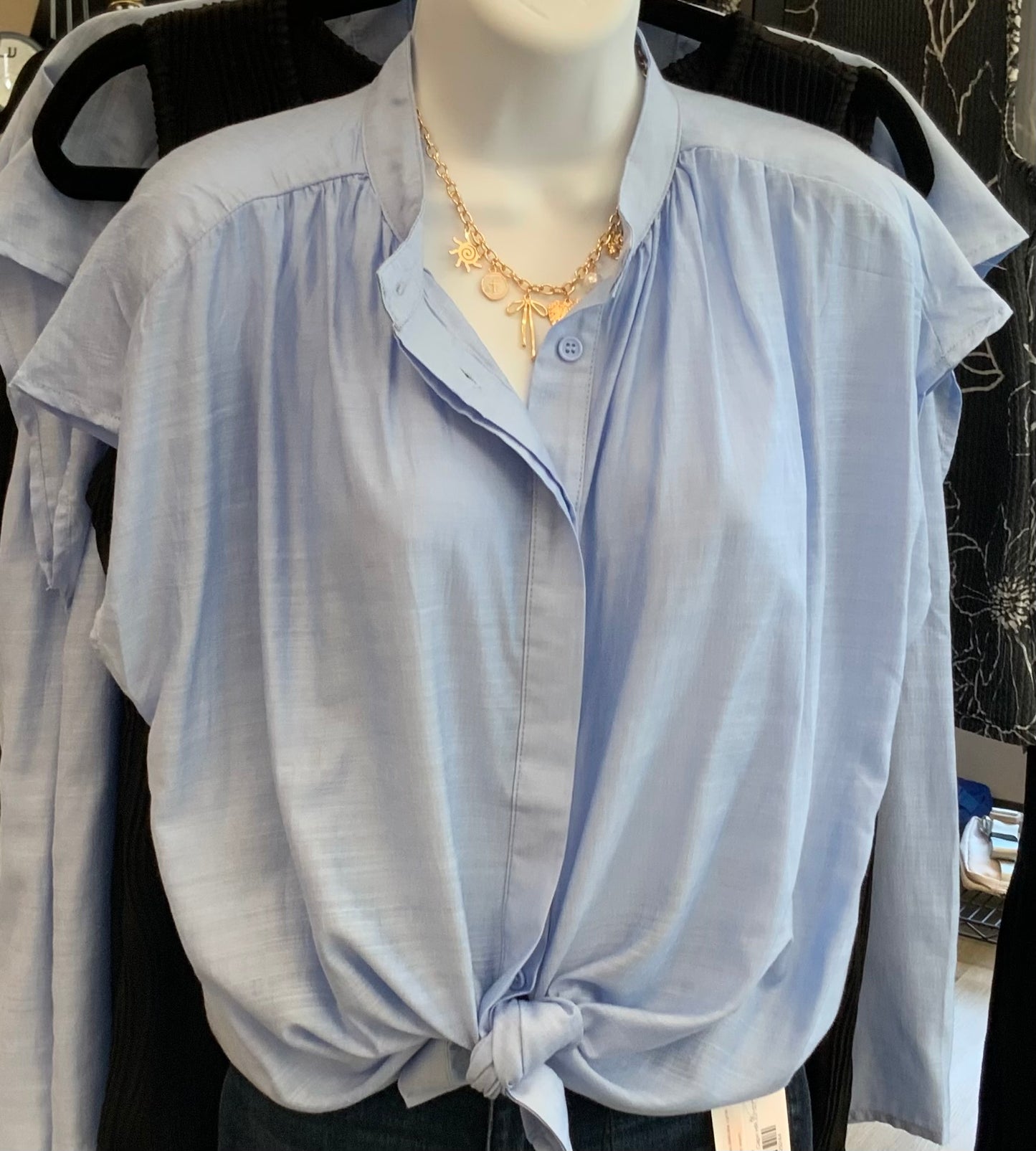 Henley Button Down Texture SKY