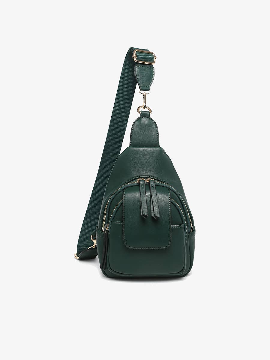 Sophia Sling Bag w/ Flapover Pocket Peacock