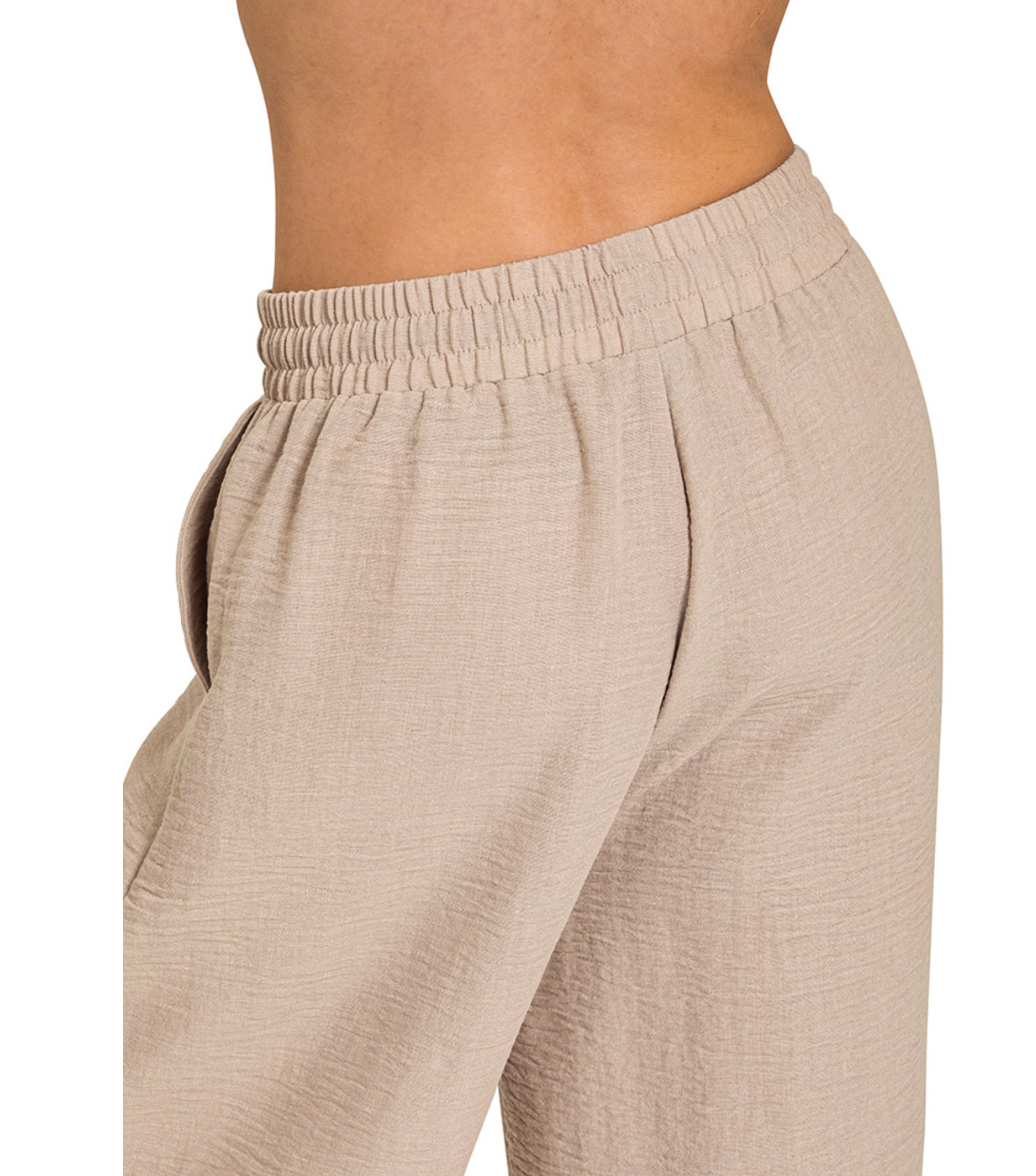 Woven Crepe Tie Waist 28" MOCHA