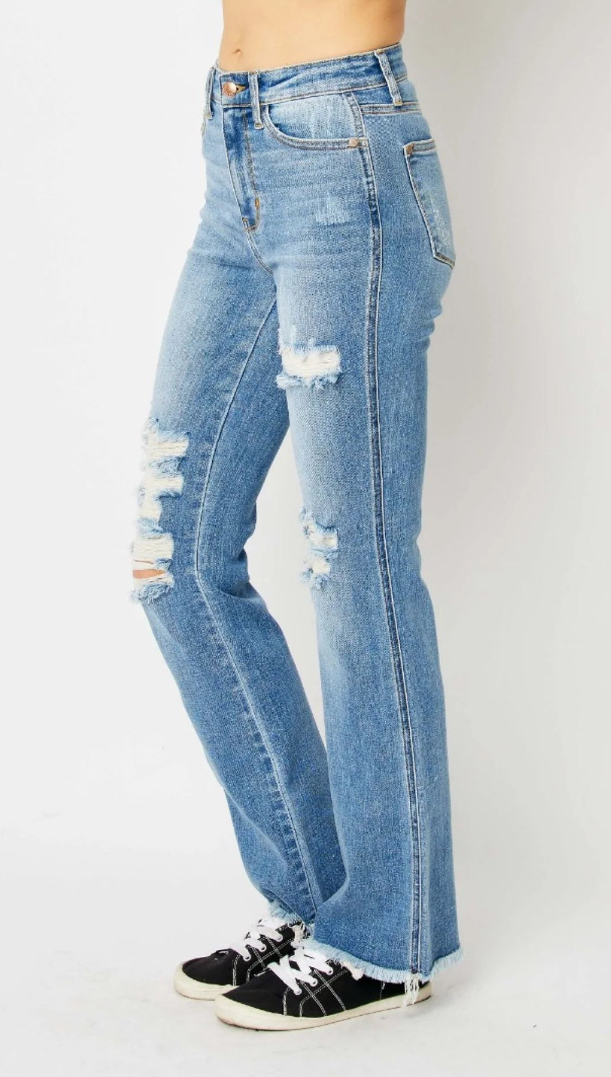 JUDY BLUE HR Destroyed W/ Fray Hem 82542 32.5"