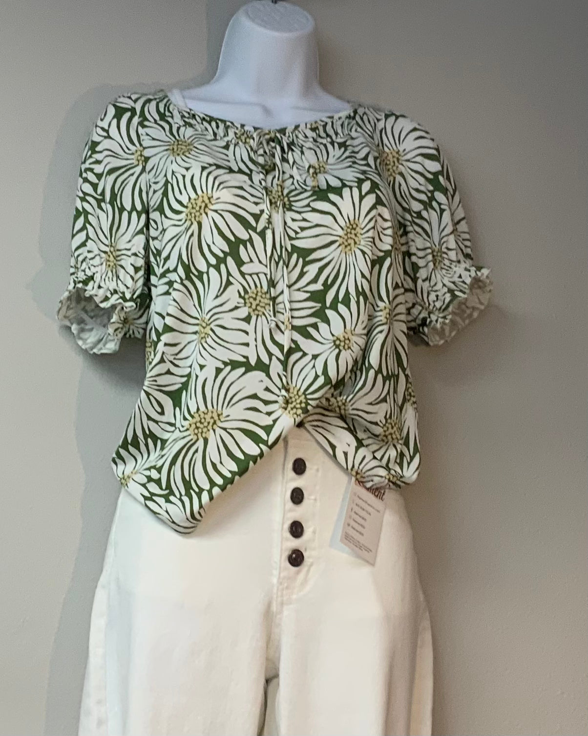 Smocking Yoke Puff Peasant SAGE