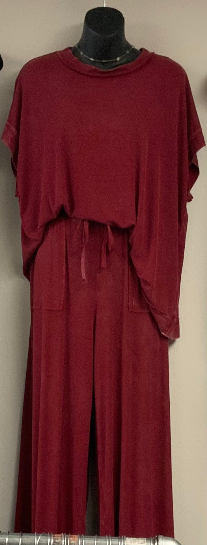 Acid Wash Ribbed Set CABERNET 29"