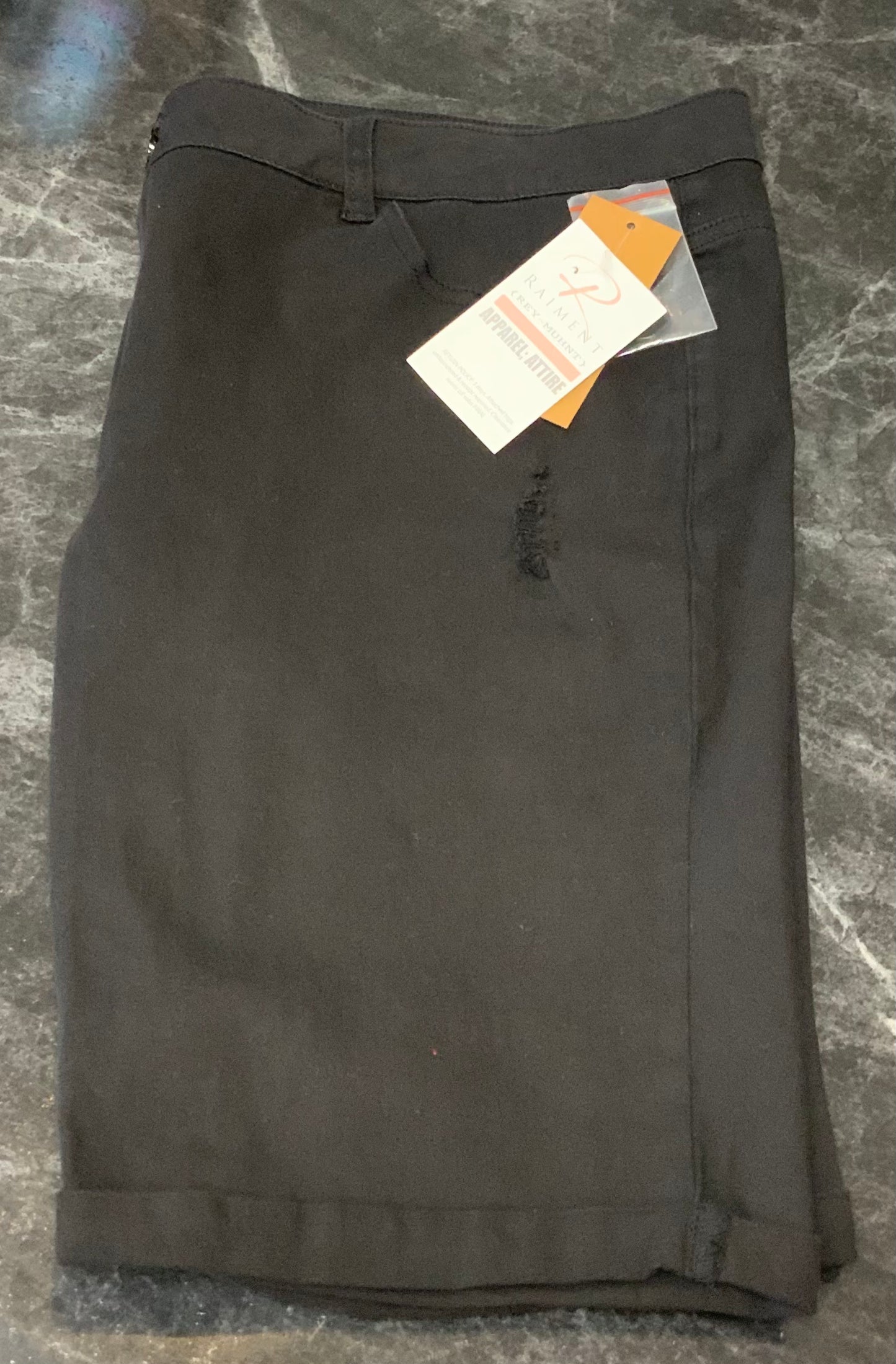 PS Distressed Cuffed Bermuda Shorts BLACK