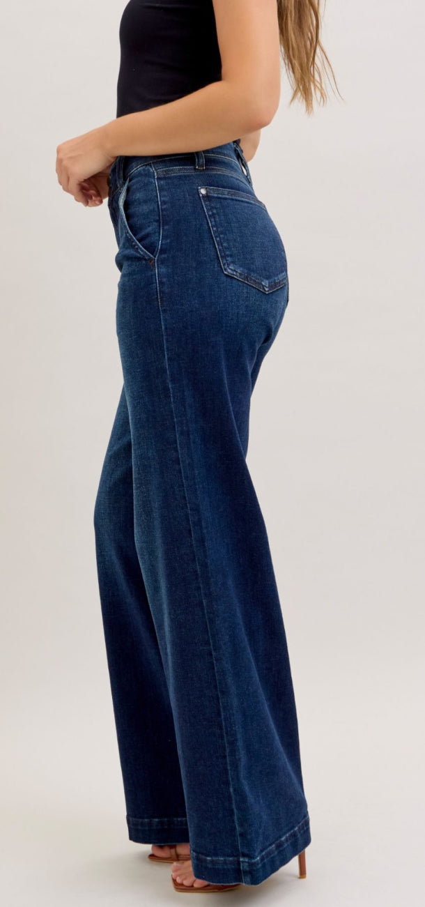 JUDY BLUE HR Trouser Wide Leg 31"