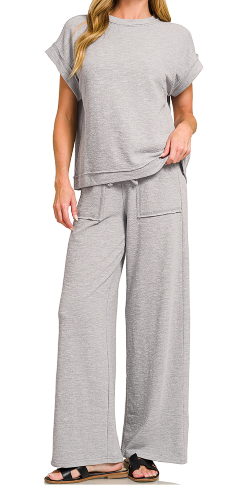 Slub Tee & Pant Set SLEET 29.5"