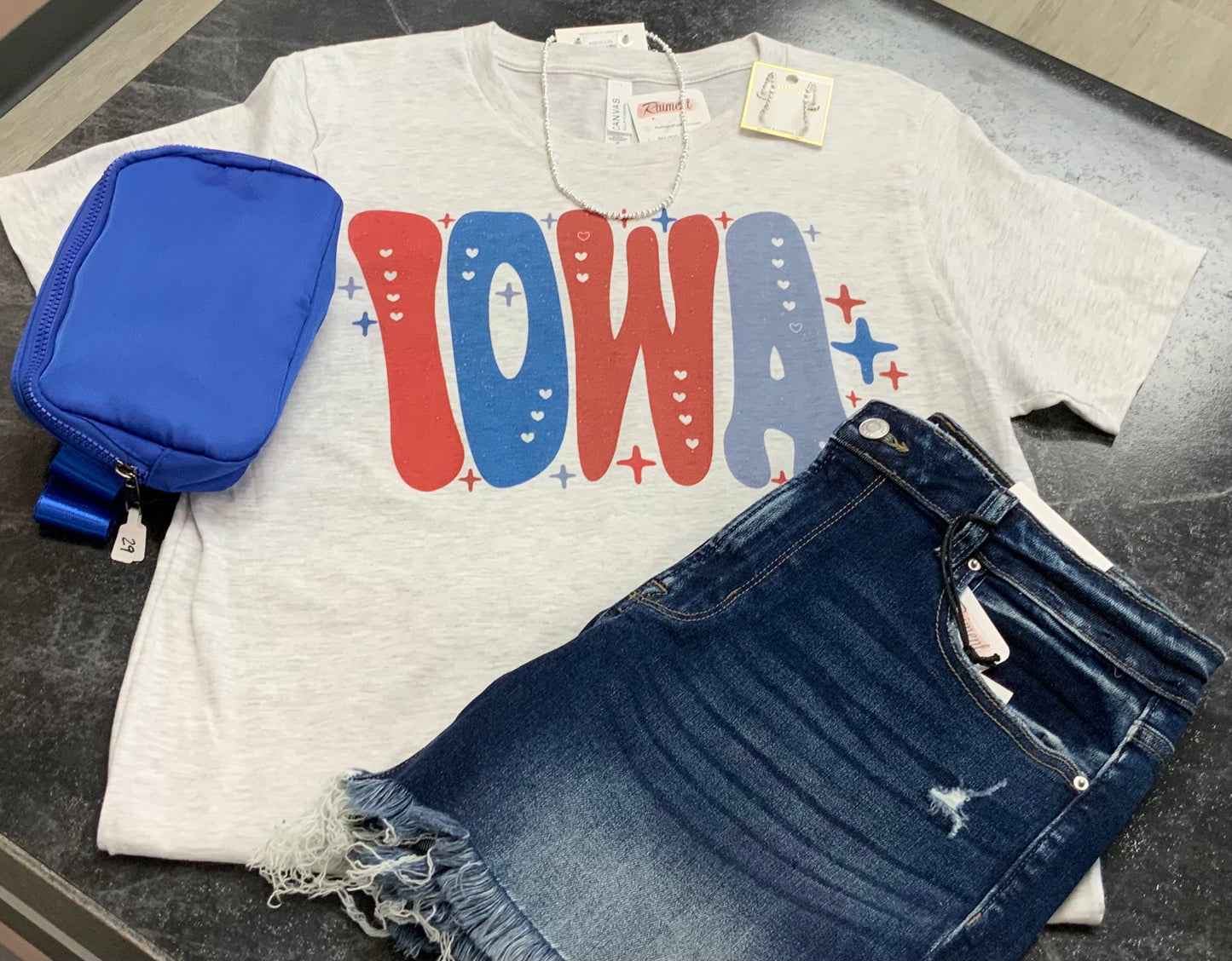 Iowa Patriotic Tee WHITE