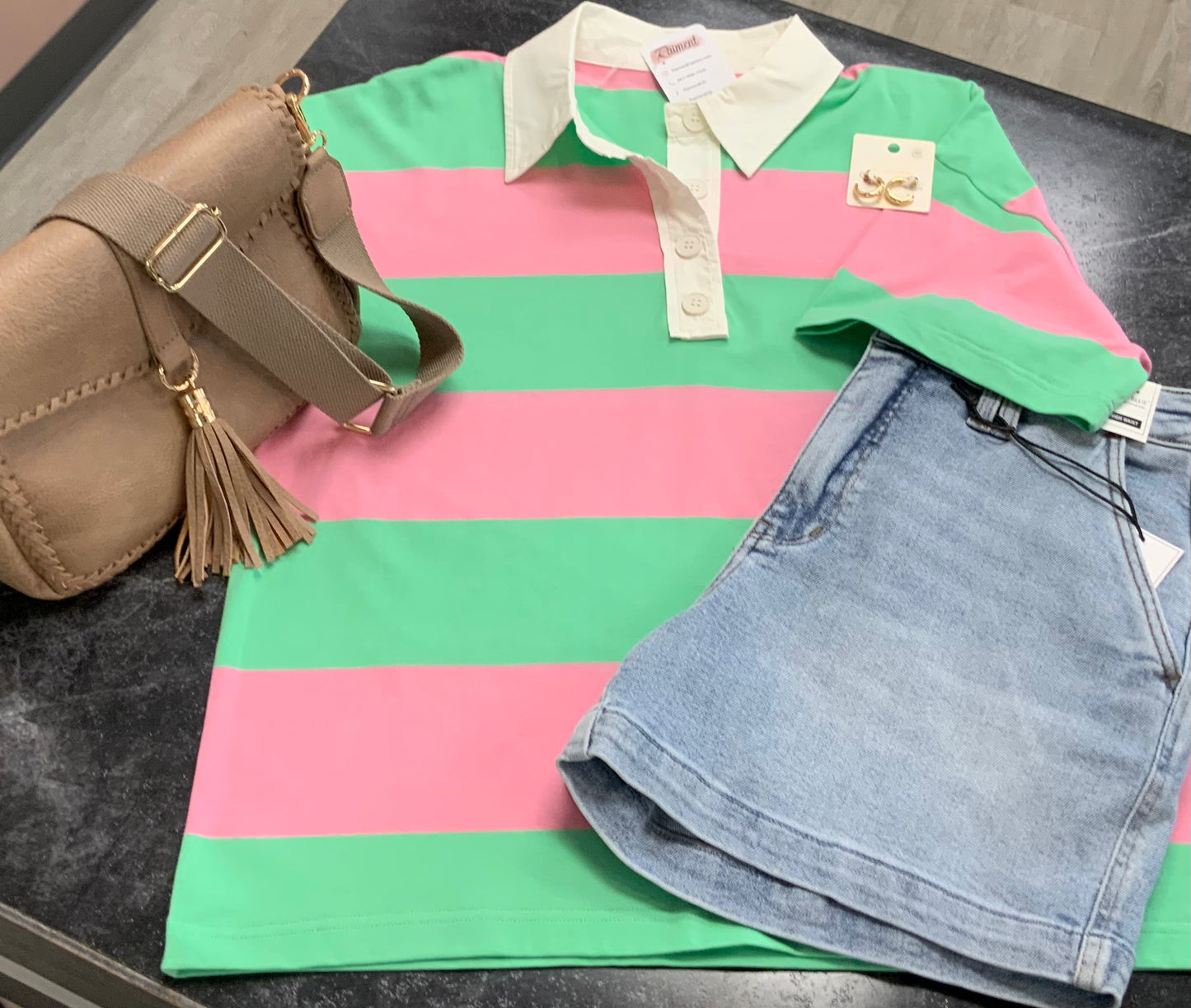 Classic Stripe Rugby Polo APPLE