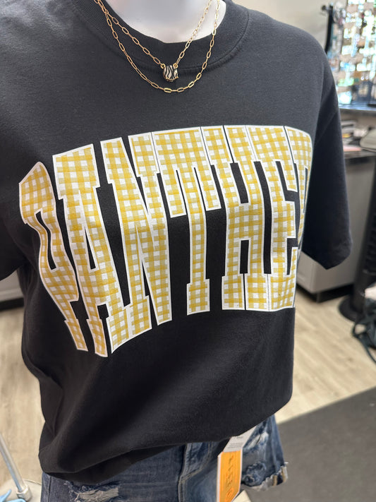 Panthers Pride Gingham Tee BLACK