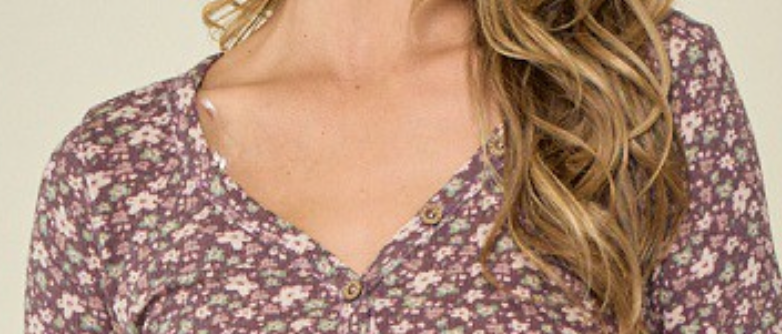 Susan Floral V~Neck BERRY