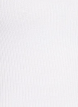 Soft Ribbed Fitted Crew Tank WHITE