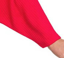 PS Ribbed Batwing Boat Neck RED