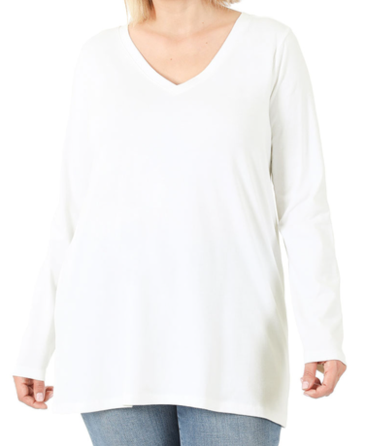PS Cotton V-Neck T-Shirt WHITE