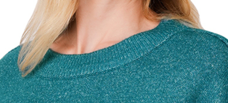 PS Raw Seam Melange Sweater TEAL