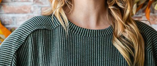 Oversized Ribbed Sweatshirt OLIVE
