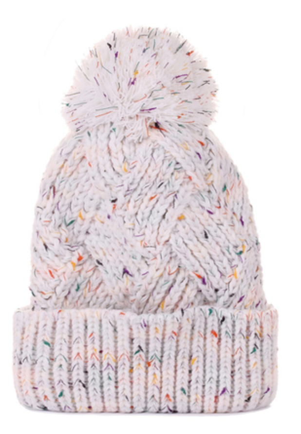 Speckled Pom Pom Beanie