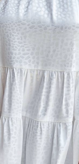 Leopard Mock Neck Blouse WHITE