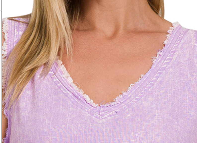 Maya Acid Linen Tank LAVENDAR