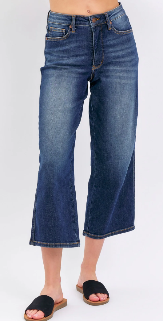 Judy Blue Crop Wide Leg Jean 88876 24.75"