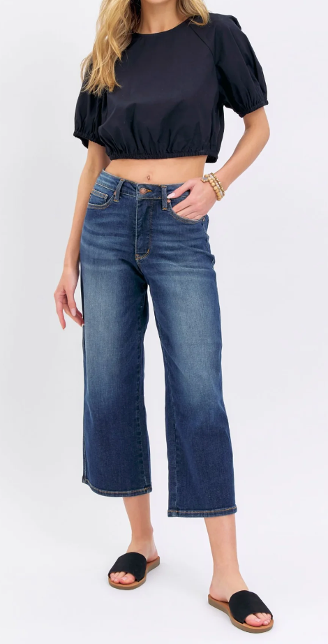 Judy Blue Crop Wide Leg Jean 88876 24.75"