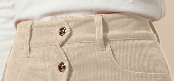Scalloped Corduroy Mini Skirt OATMEAL