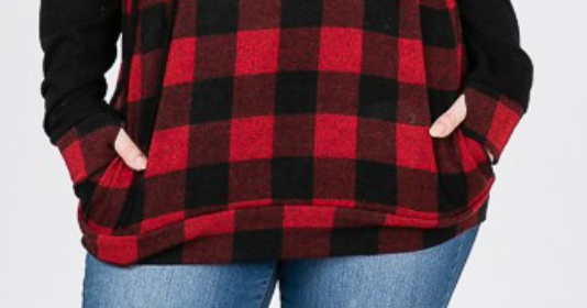 PS Buffalo Plaid Hoodie RED