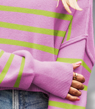 Dolman Sleeve Cropped Sweater PURPLE