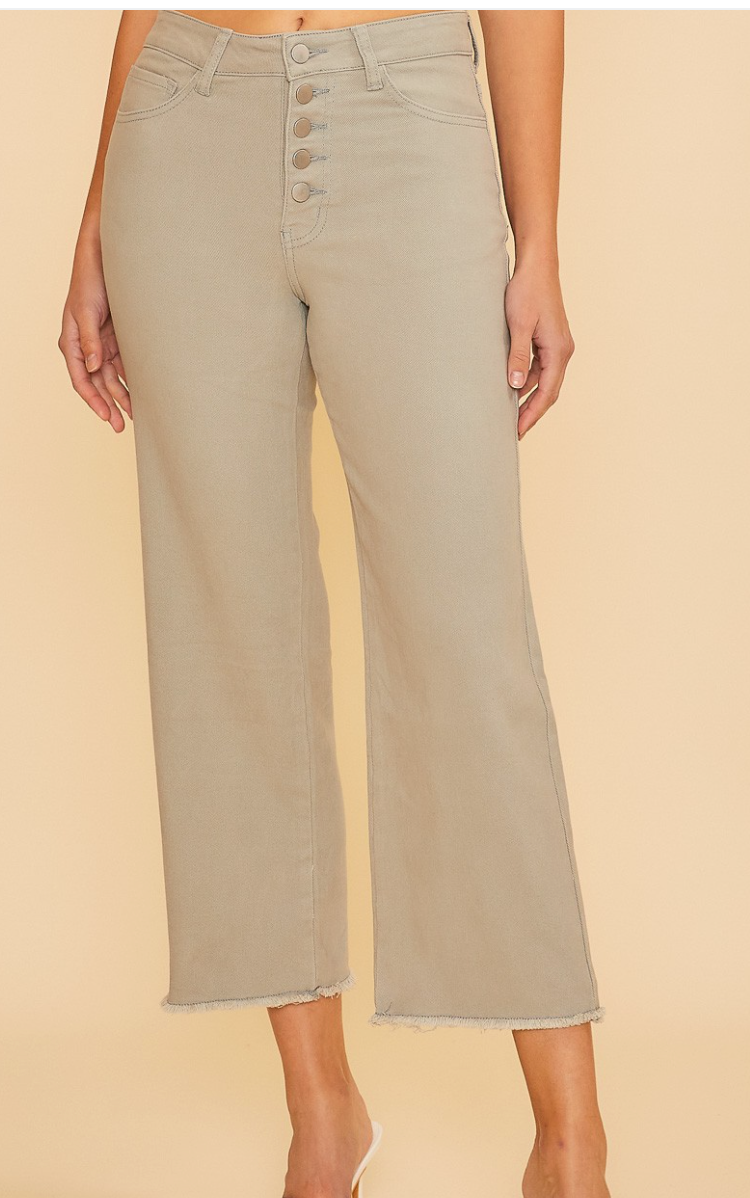 Frayed HR Stretch Crop Denim 26" SAGE
