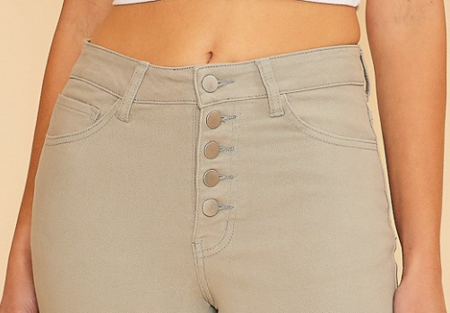 Frayed HR Stretch Crop Denim 26" SAGE