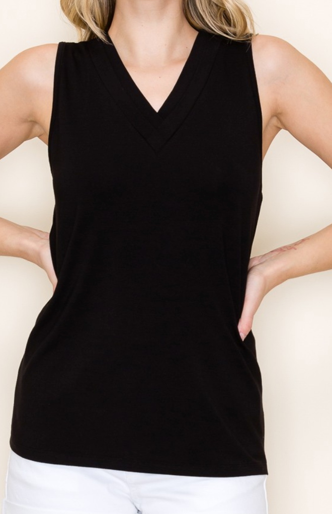 Rayon Jersey Tank BLACK
