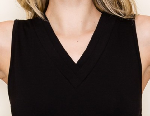 Rayon Jersey Tank BLACK