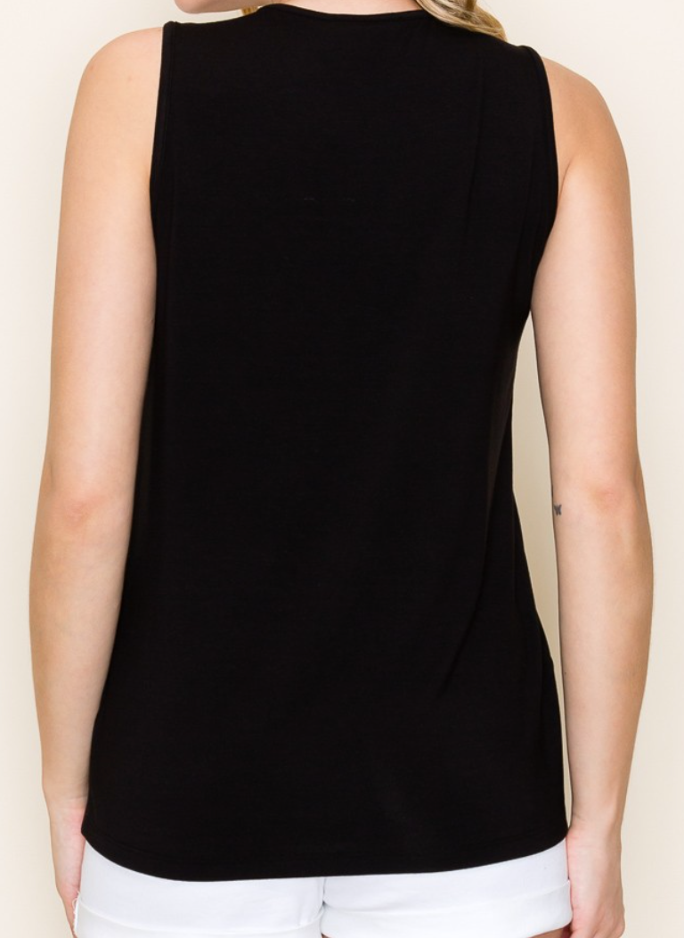 Rayon Jersey Tank BLACK