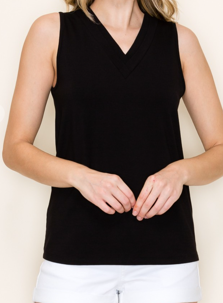 Rayon Jersey Tank BLACK