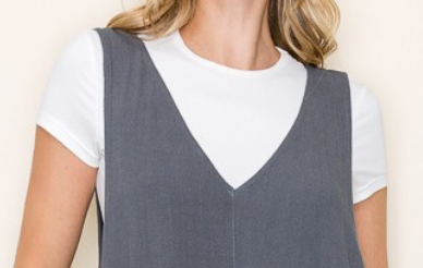 Solid Midi Jumper GUN METAL