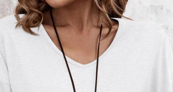 V~Neck Double Layer Sleeve WHITE