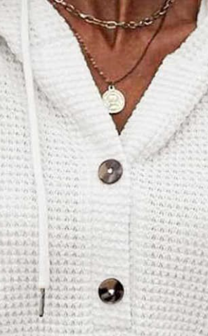 Waffle Texture Hoodie WHITE