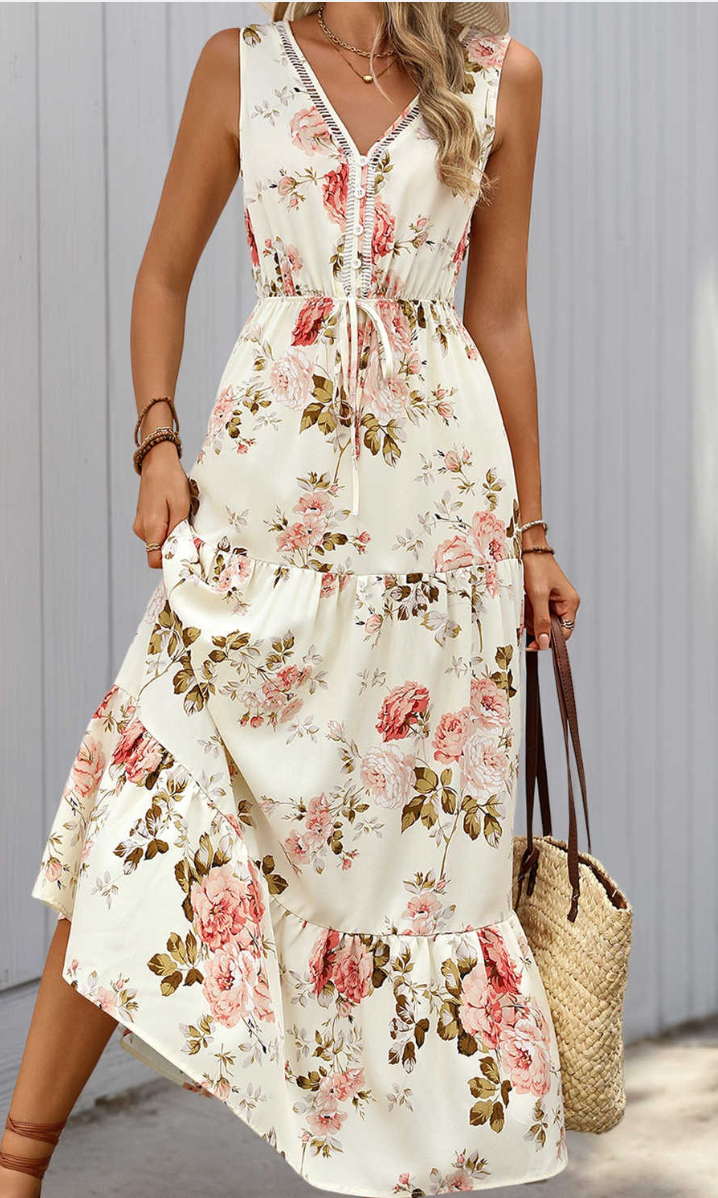 Amelia Floral Dress CREAM