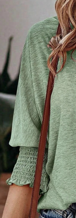 Shirred Cuff Tri Blend LODEN