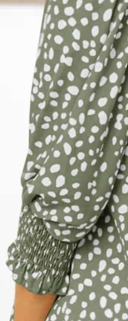 Abstract Puff Sleeve GREEN