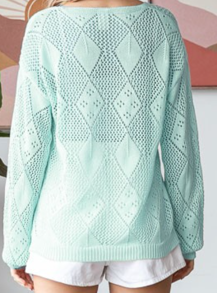 Diamond Knit Sweater MINT