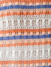 Crochet Stripe Sweater BLUE