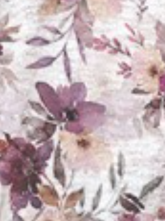 3/4 Floral Print Knit PLUM