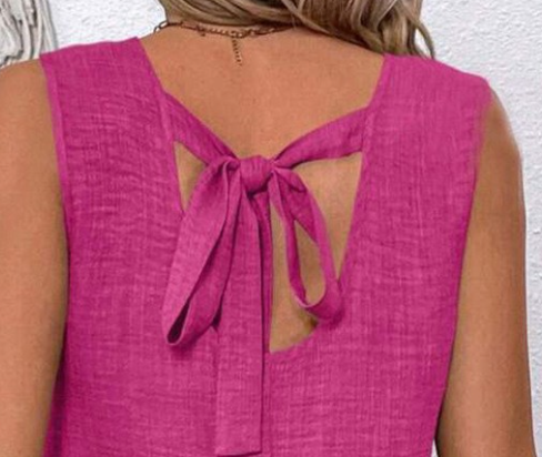 Ruffle Hem Tank Dress FUCHSIA