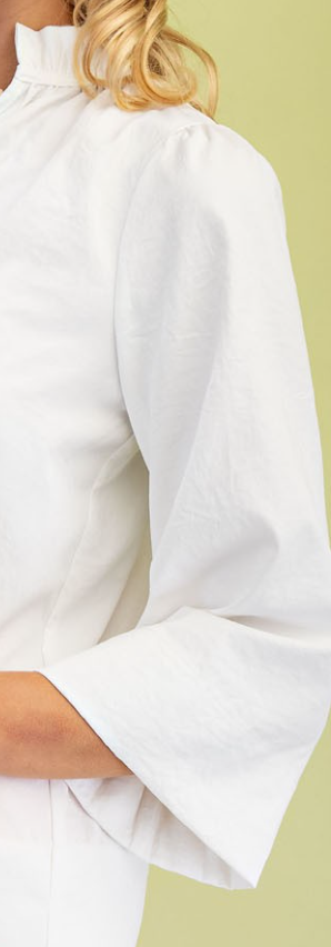 Ruffled Neck Blouse WHITE