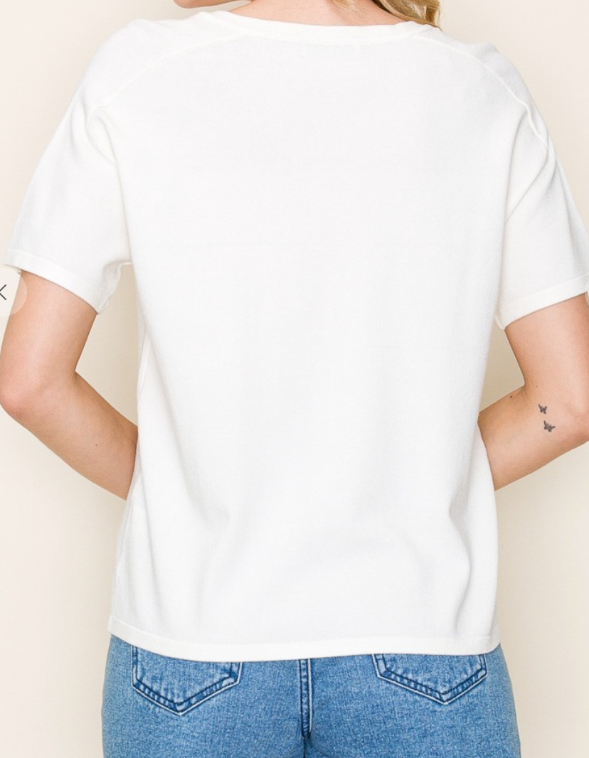 Classic V~Neck Sweater IVORY
