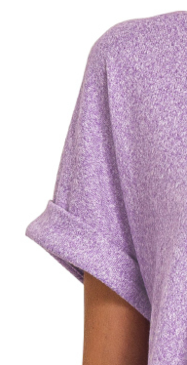 Hacci V~Neck Melange Tee LAVENDER