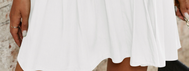 Pleated Tie Front Mini Dress WHITE