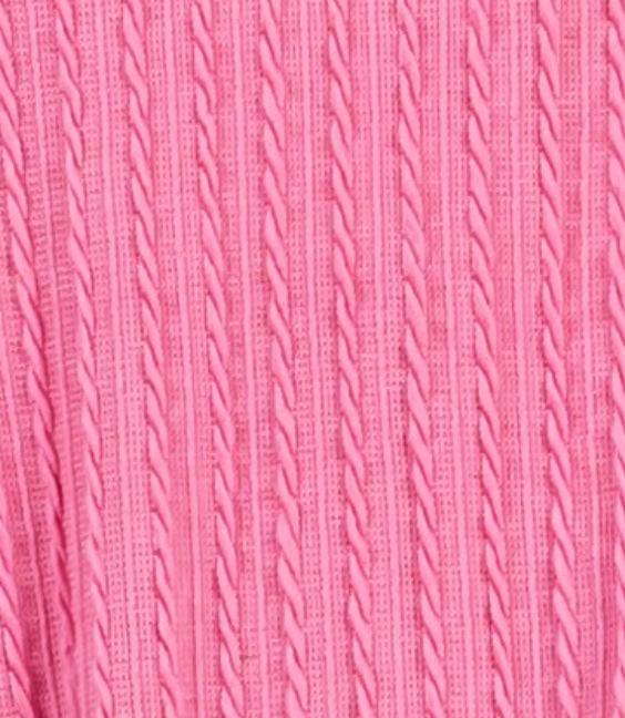 1/4 zip Pocketed Textured Rib PINK