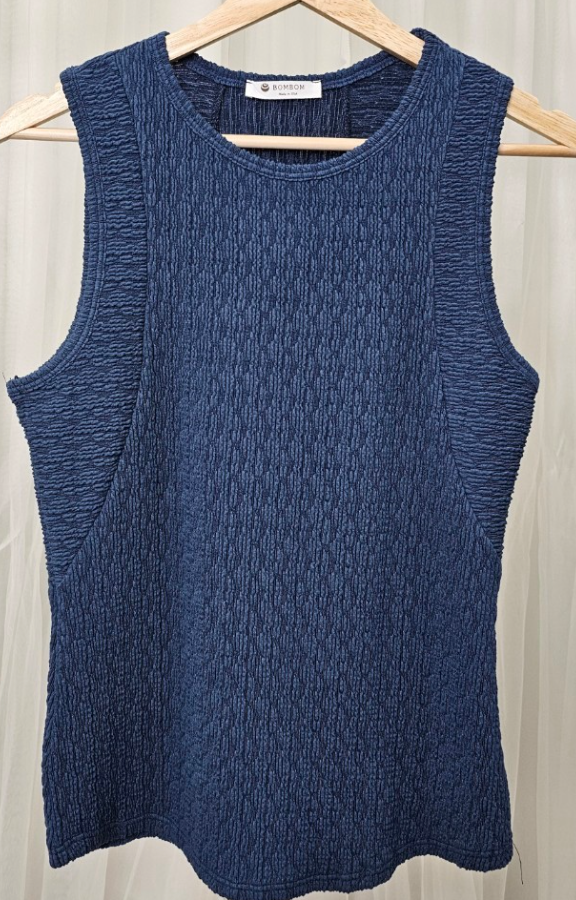 Textured Elegance Tank NAVY